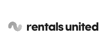 Logo of the company Rentals United, a provider of reservation services for houses and apartments.